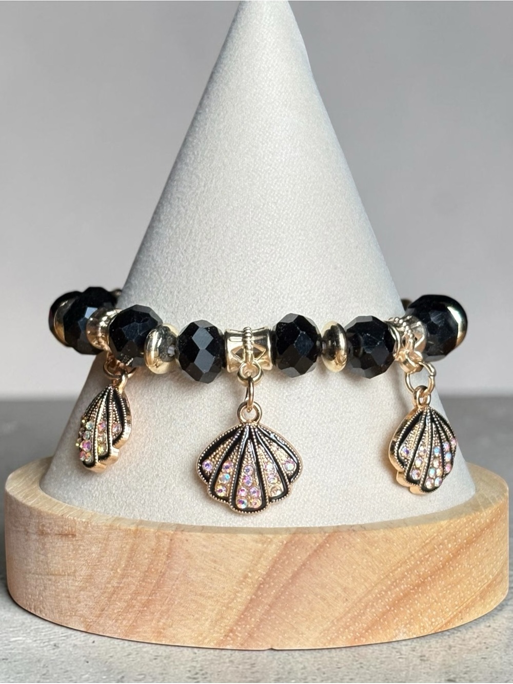 Crystal Bead Charm Bracelet with Shell Pendant (Pick 1) - Picture 3 of 6